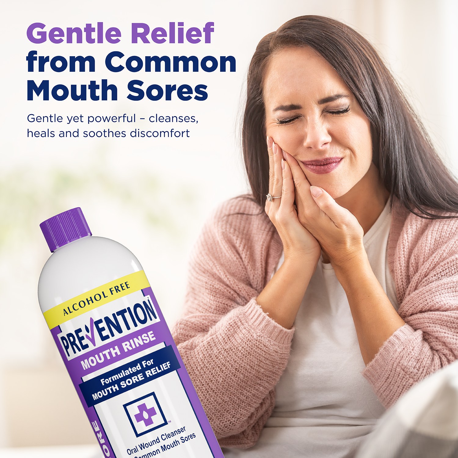 Gentle relief from common mouth sores — cleanses, heals and soothes discomfort