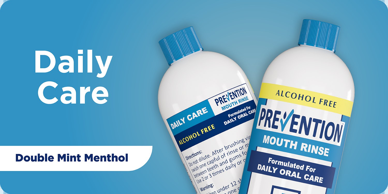 Prevention Daily Care mouth rinse in Double Mint Menthol